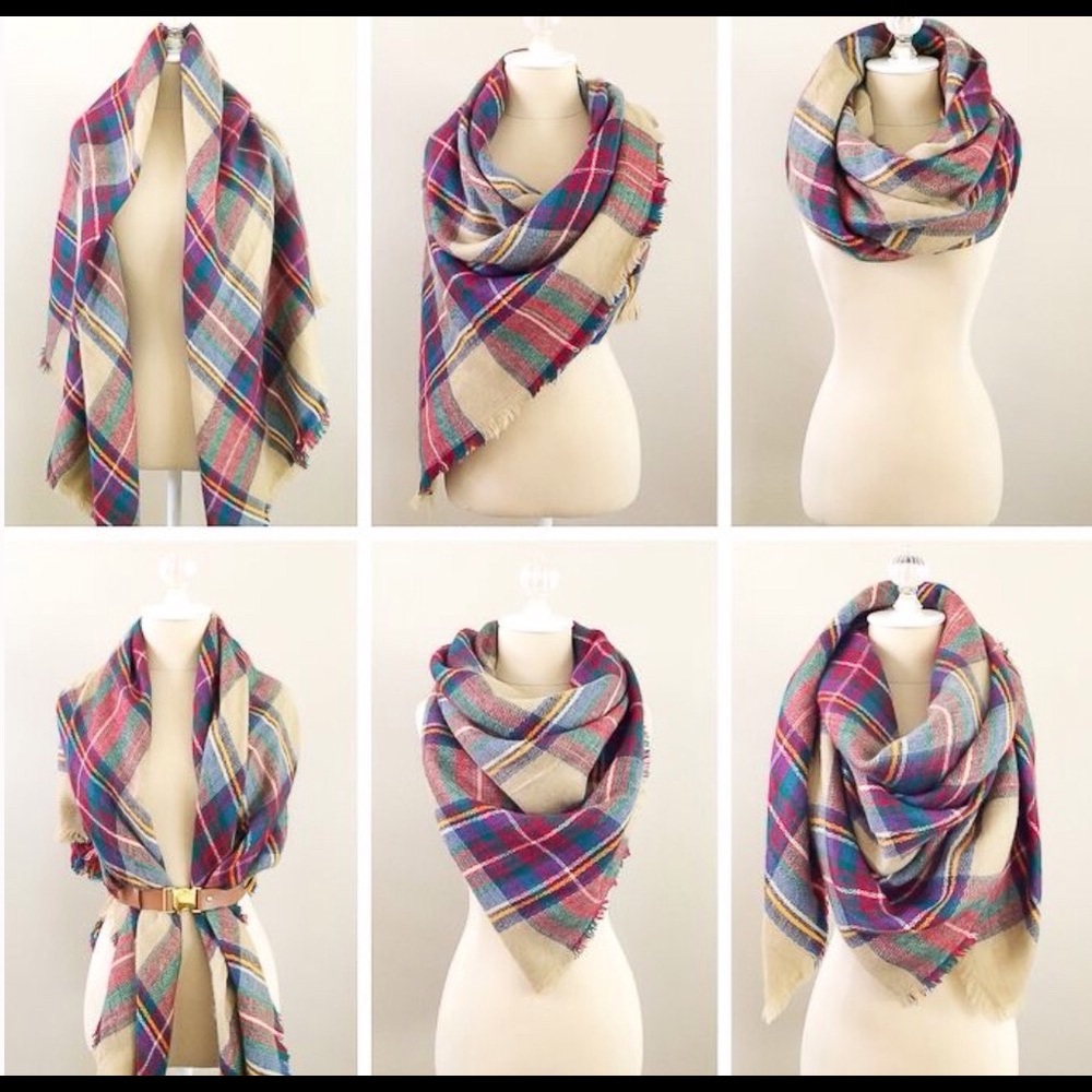 Cozy Plaid Blanket Scarf 🎊🎉HP 8/22🎉🎊 - Picture 2 of 3